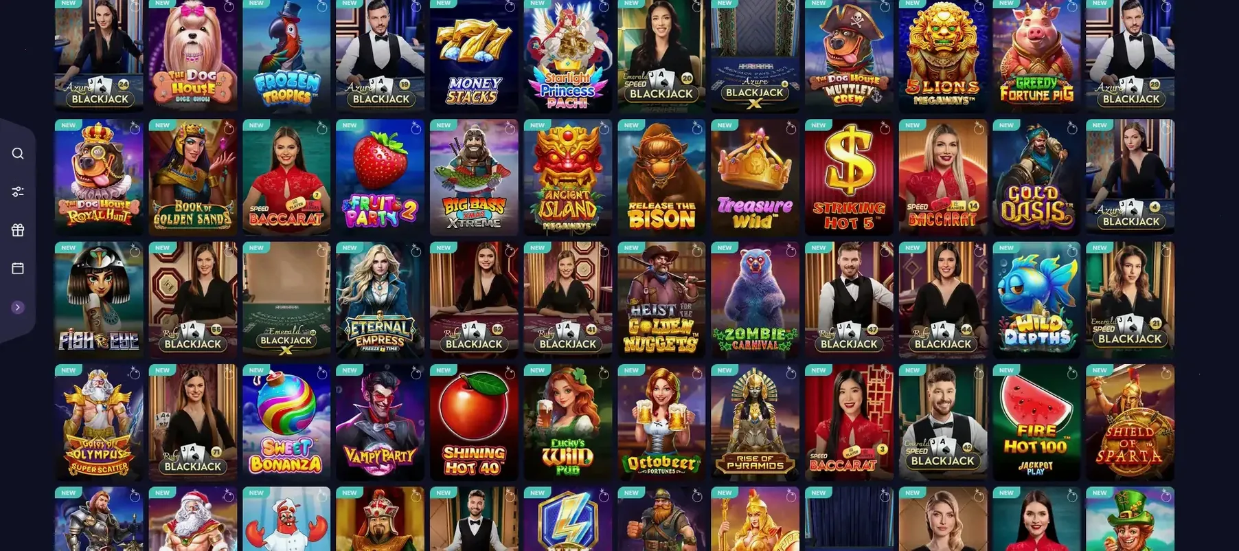 Caspero Casino Spielauswahl